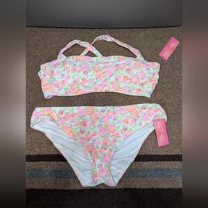 NWT Women's Floral Print Two Piece Bikini Set By Ninety Nine (XXL & XL)